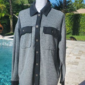 NWT - SO - Women's Fleece Sweater/Jacket Charcoal/Black - Large